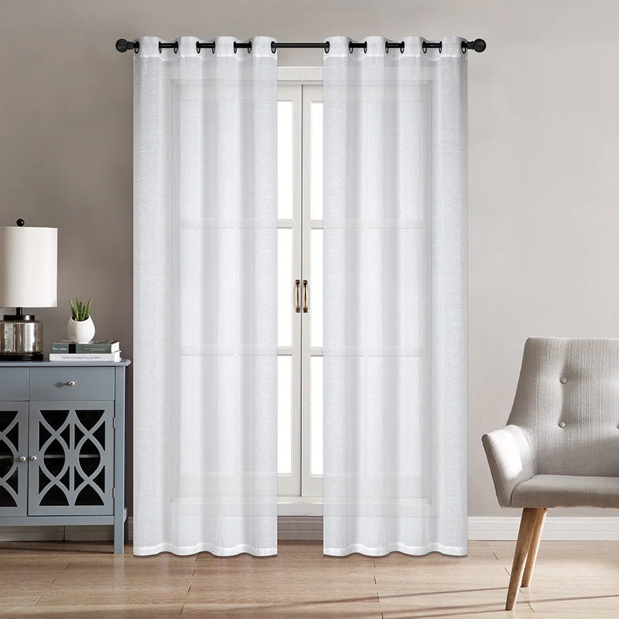 Adelia White Sheer Curtain - Image 2