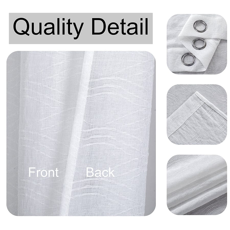 Adelia White Sheer Curtain - Image 4