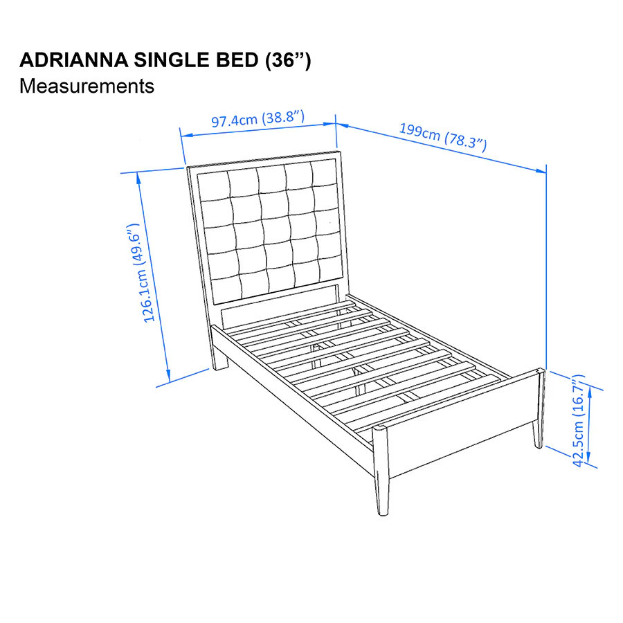 Adrianna 36x75" Bed - Walnut Brown - Image 5