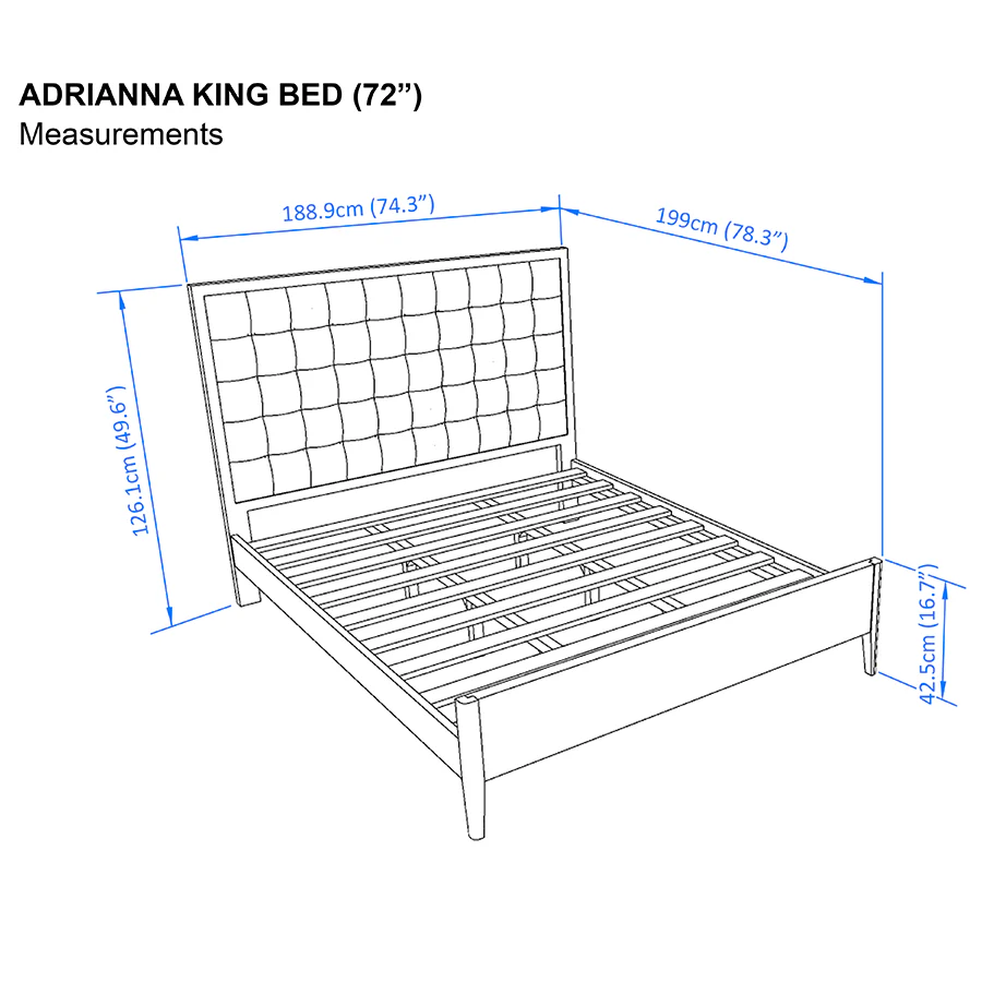 Adrianna 72x75" Bed - Walnut Brown - Image 5