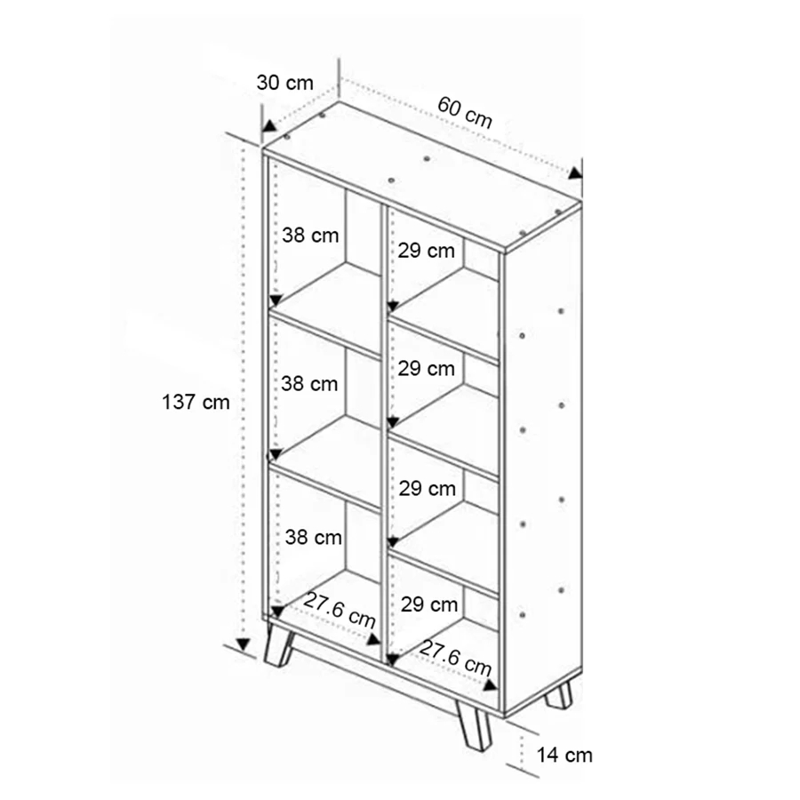 Aiden 60 cm High Bookcase - Image 9