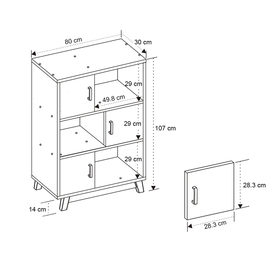 Aiden 80 cm Mid Bookcase - Image 10