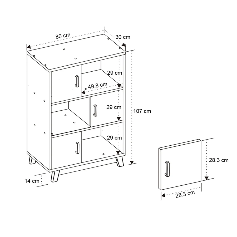 Aiden 80 cm Mid Bookcase - Image 20