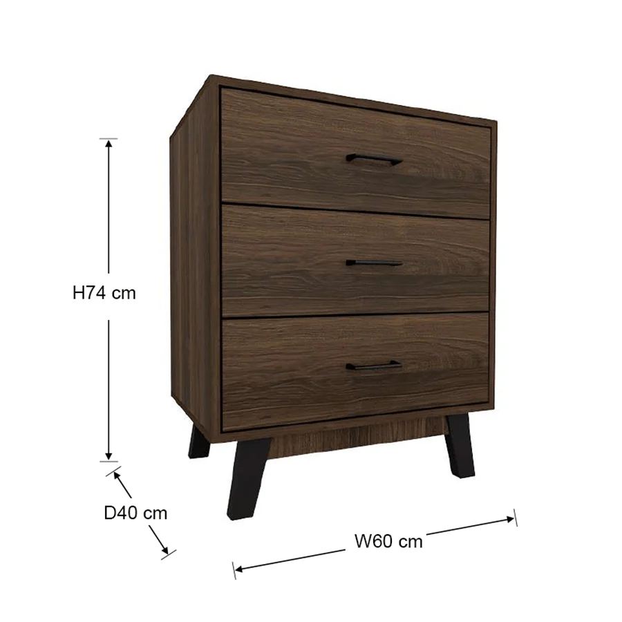 Aiden Chest of 3 Drawer - Image 9