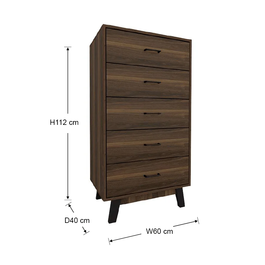 Aiden Chest of 5 Drawer - Image 9
