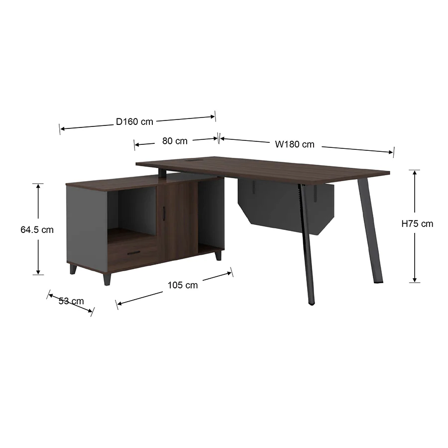 Alice 180 cm Fix Executive Desk - Image 17