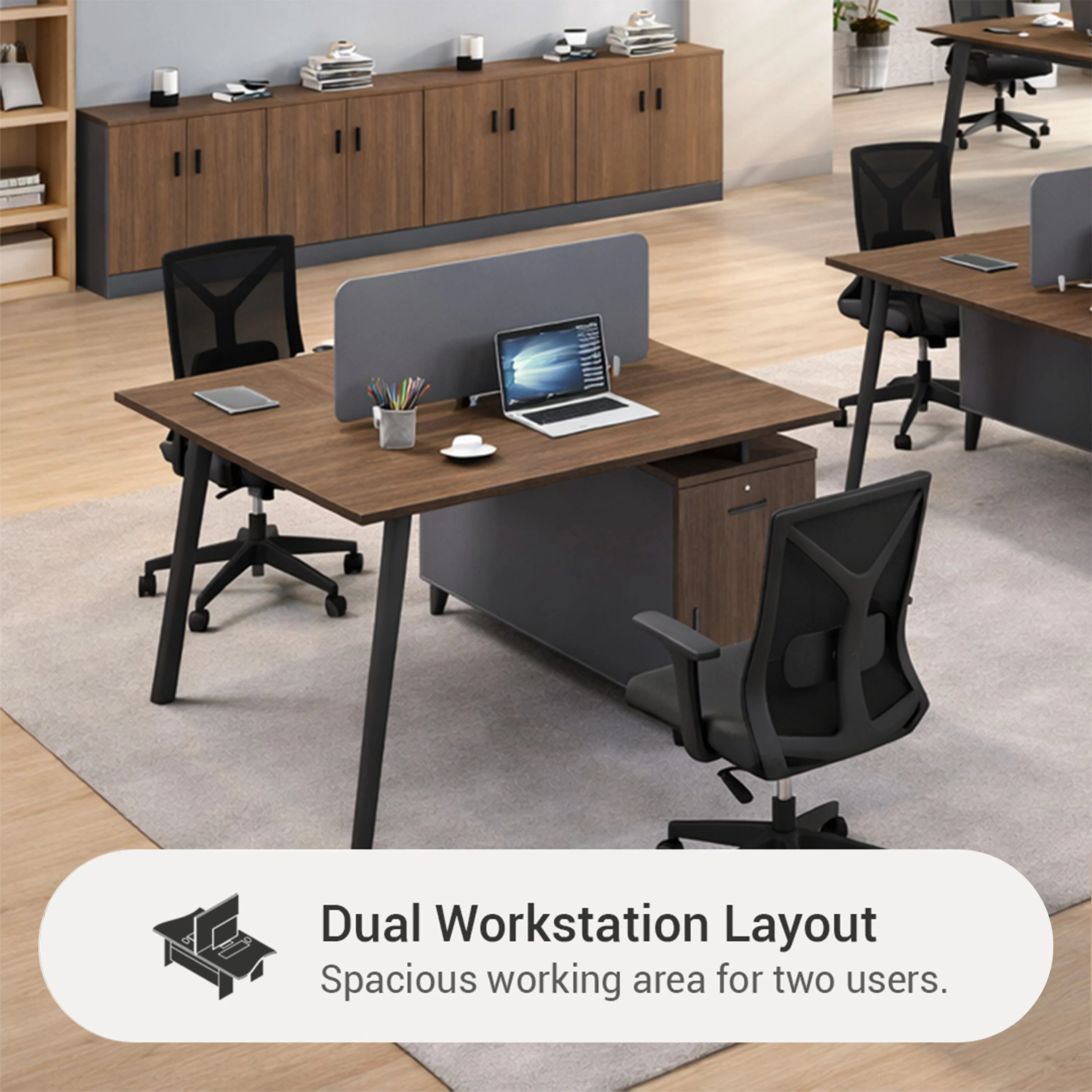 Alice 2-Seater Workstation Desk - Image 3