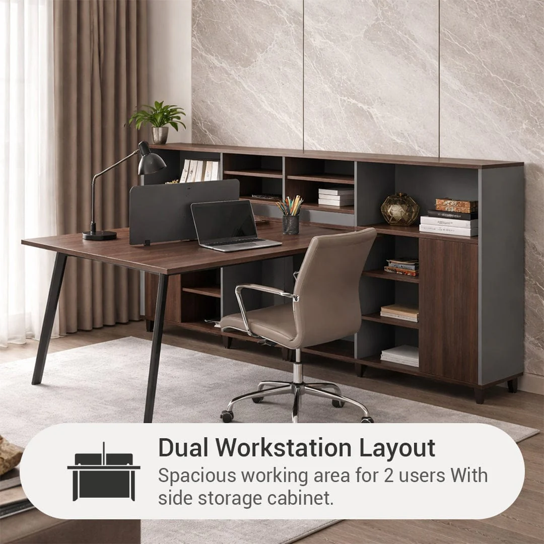 Alice 2S Desk with Side Storage Cabinet - Image 3