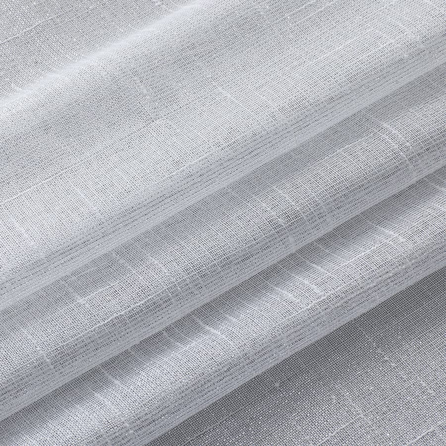 Alysin White Shiny Sheer Curtain - Image 3