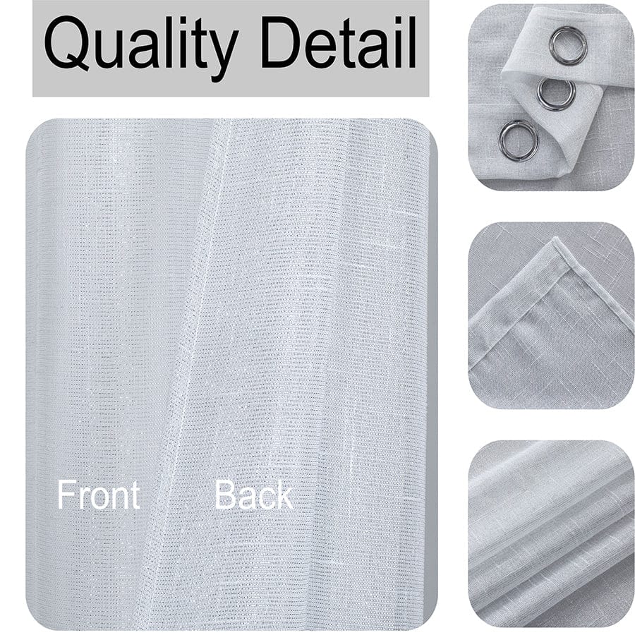 Alysin White Shiny Sheer Curtain - Image 4