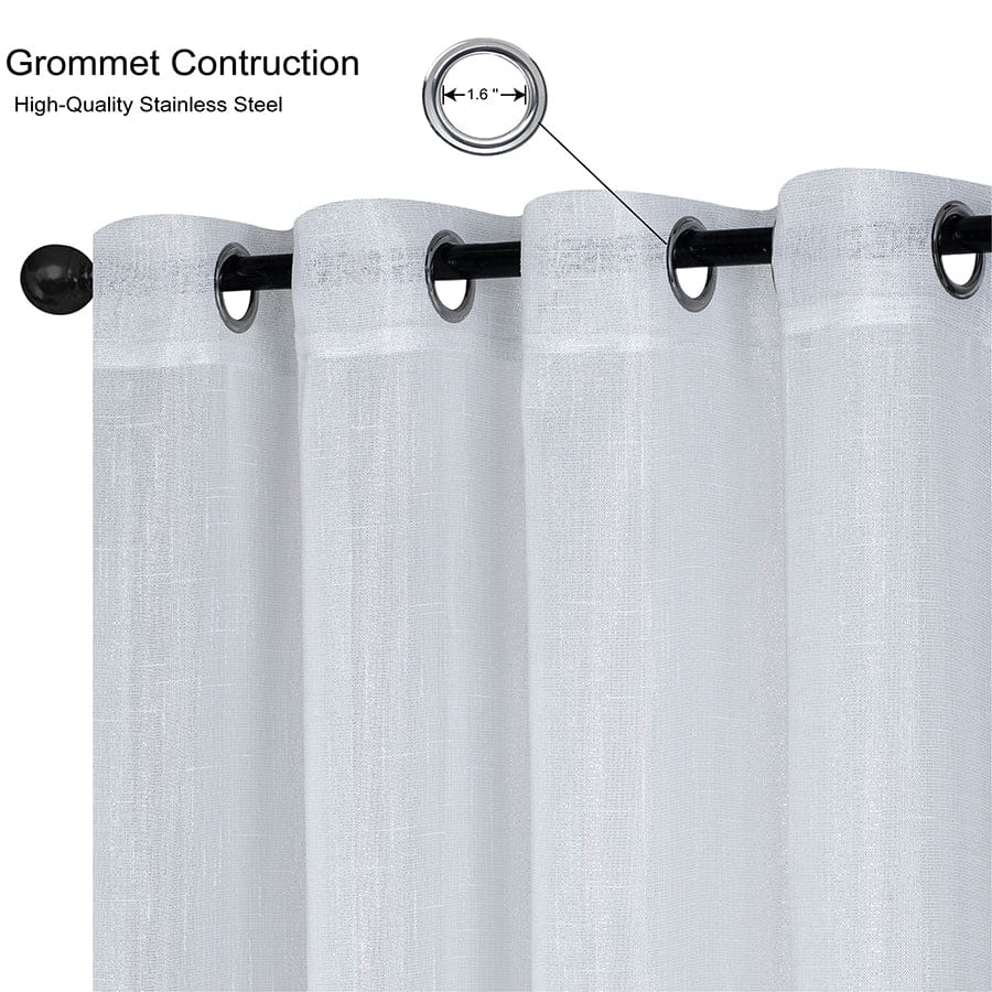 Alysin White Shiny Sheer Curtain - Image 5