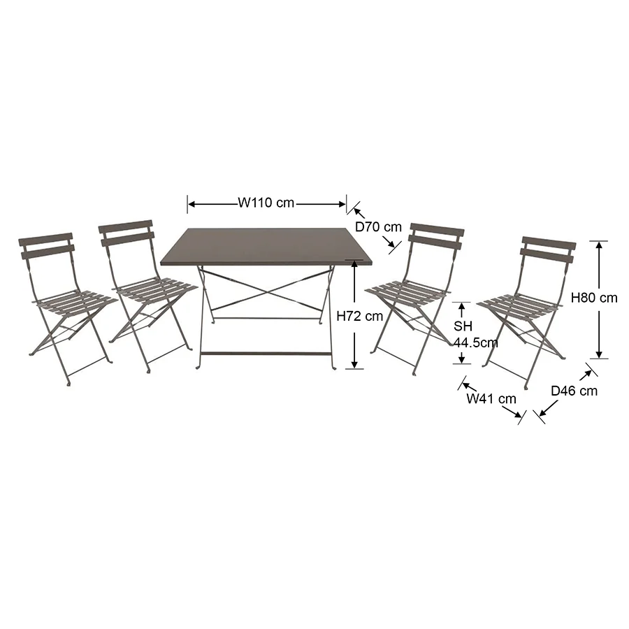 Ansel Outdoor Square 4 Seater Dining Set - Image 12