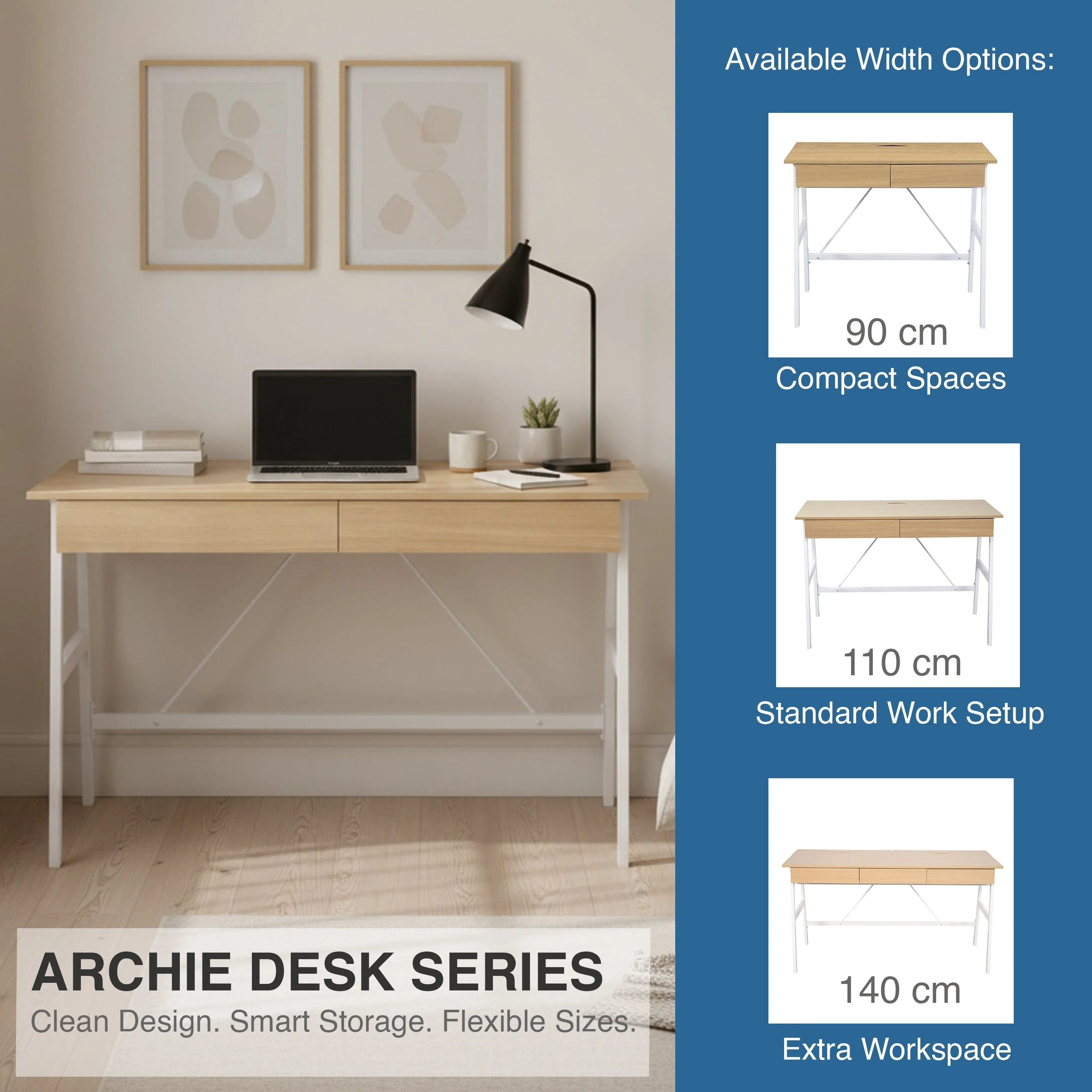 Archie 110 cm Writing Desk - Image 15