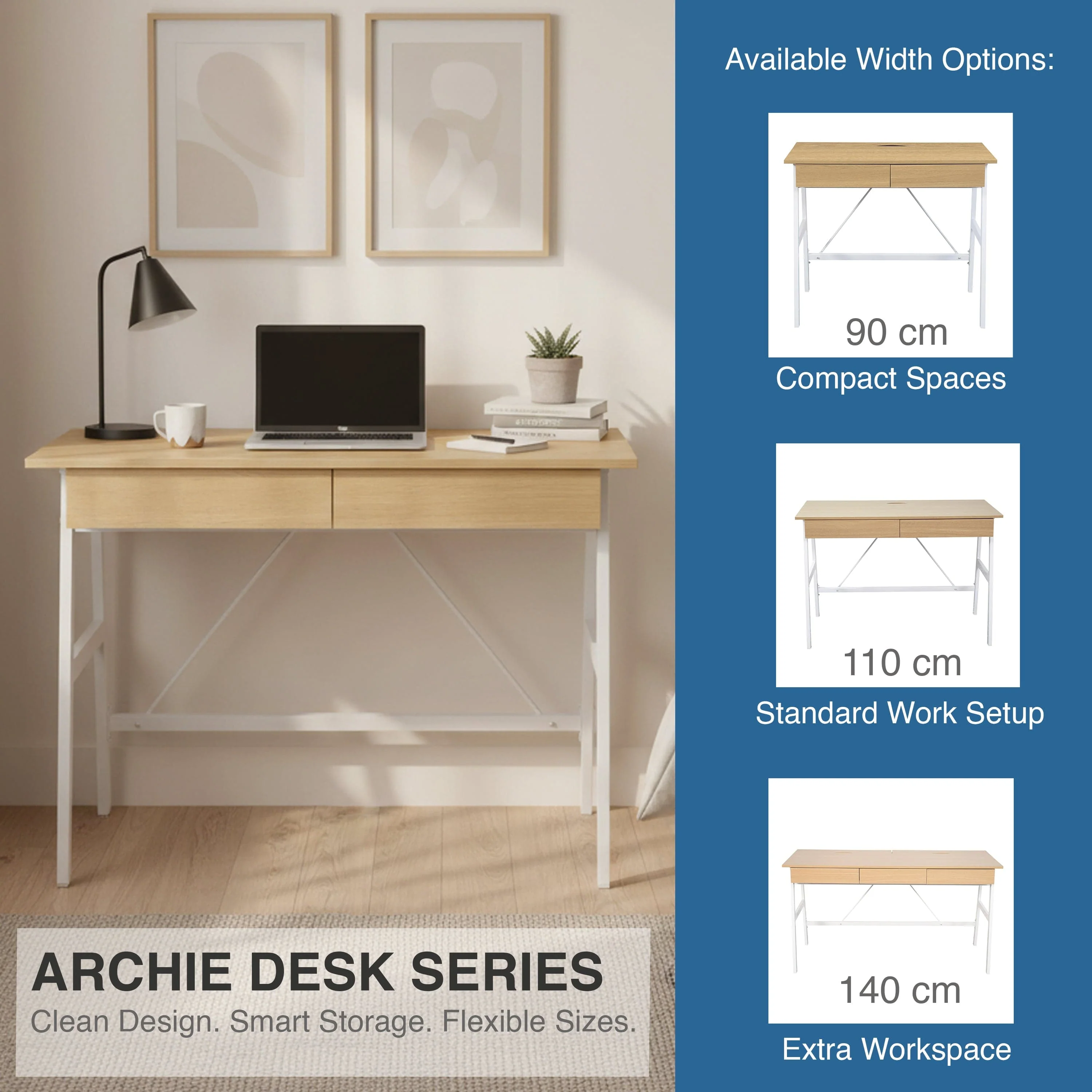 Archie 90 cm Writing Desk - Image 15