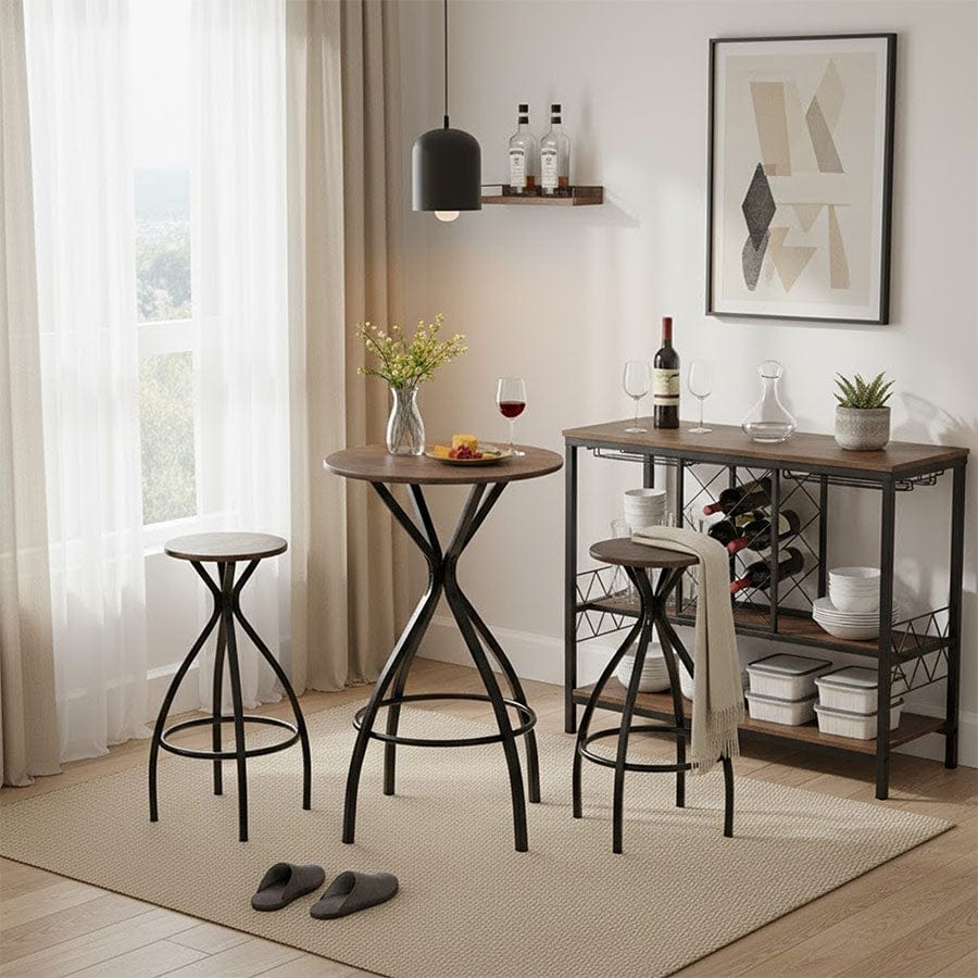 Arietta 2 Seater Pub Set - Walnut - Image 3