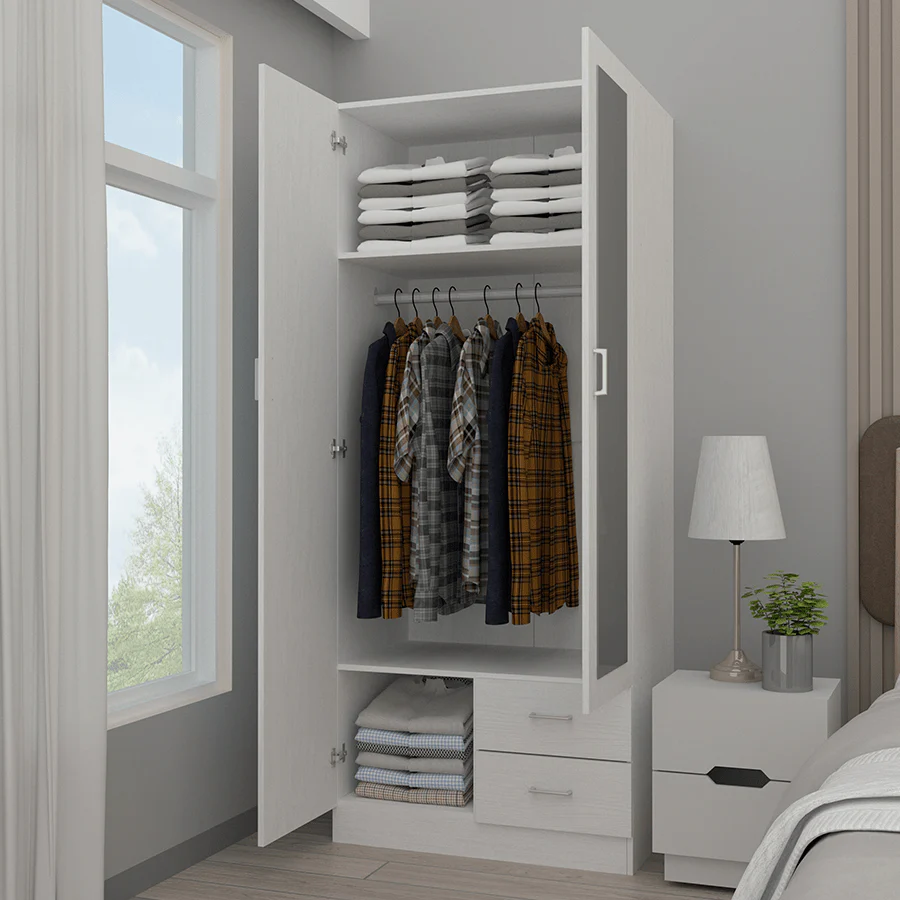 Asher 2 Door Wardrobe with Mirror - Image 17