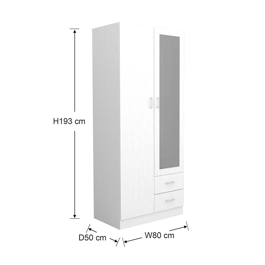Asher 2 Door Wardrobe with Mirror - Image 27
