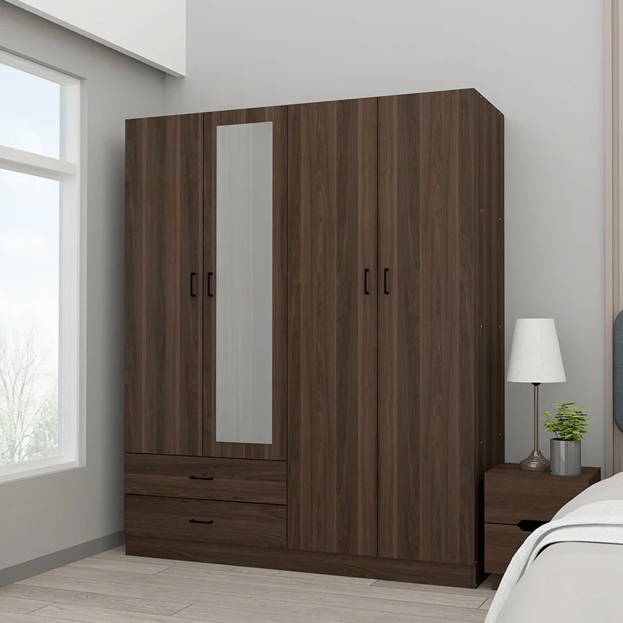 Asher 4 Door Wardrobe with Mirror - Image 3