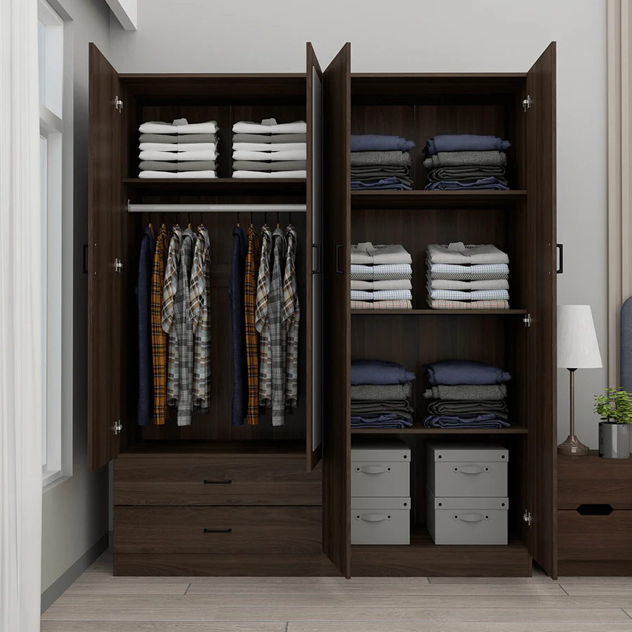 Asher 4 Door Wardrobe with Mirror - Image 4