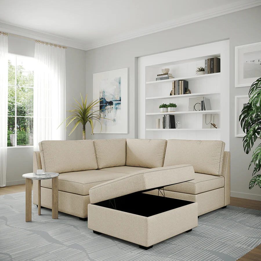 Ava 2 Seater Corner Modular Sofa with Ottoman - Image 20