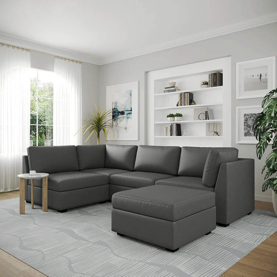 Ava 3 Seater Corner Modular Sofa with Ottoman - Image 39