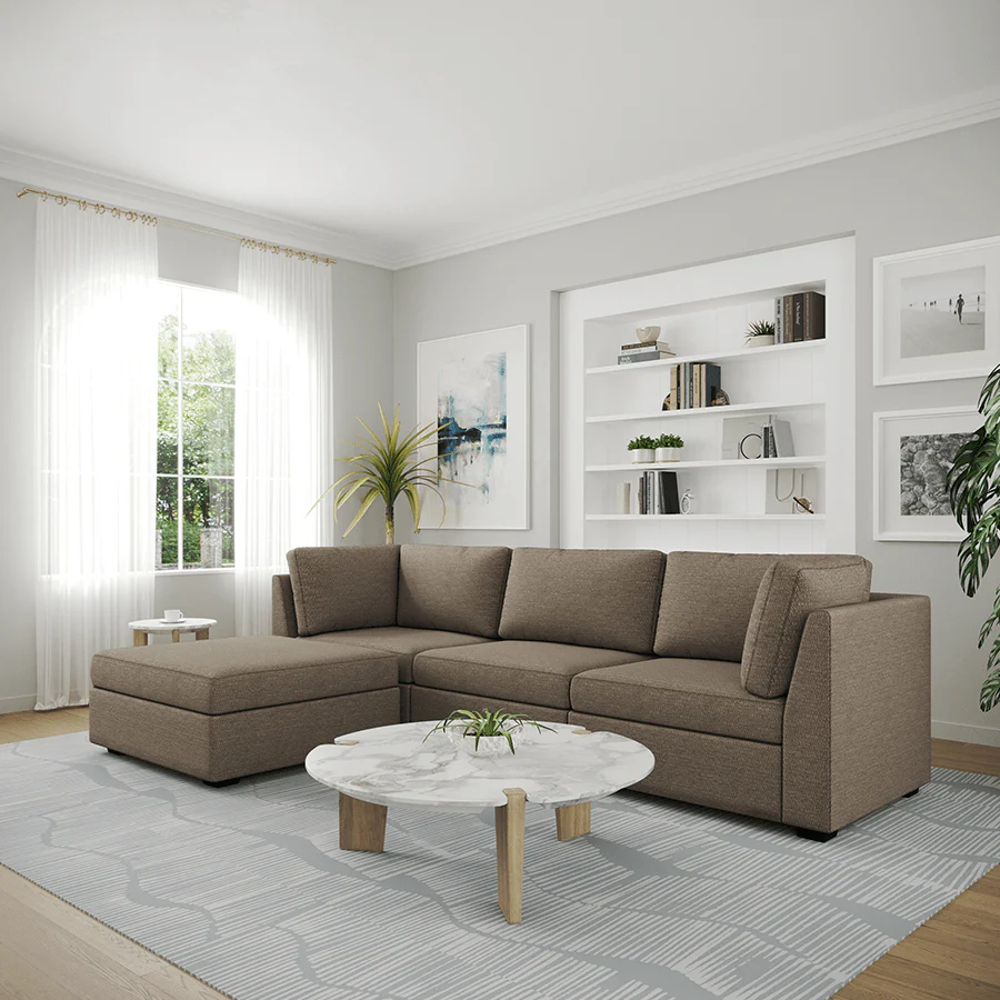 Ava 3 Seater Modular Sofa with Ottoman - Image 10