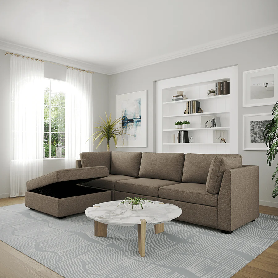 Ava 3 Seater Modular Sofa with Ottoman - Image 11