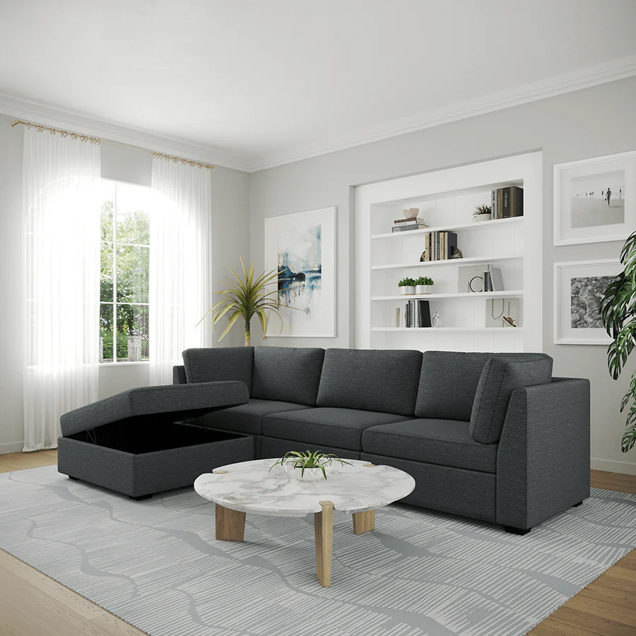 Ava 3 Seater Modular Sofa with Ottoman - Image 14