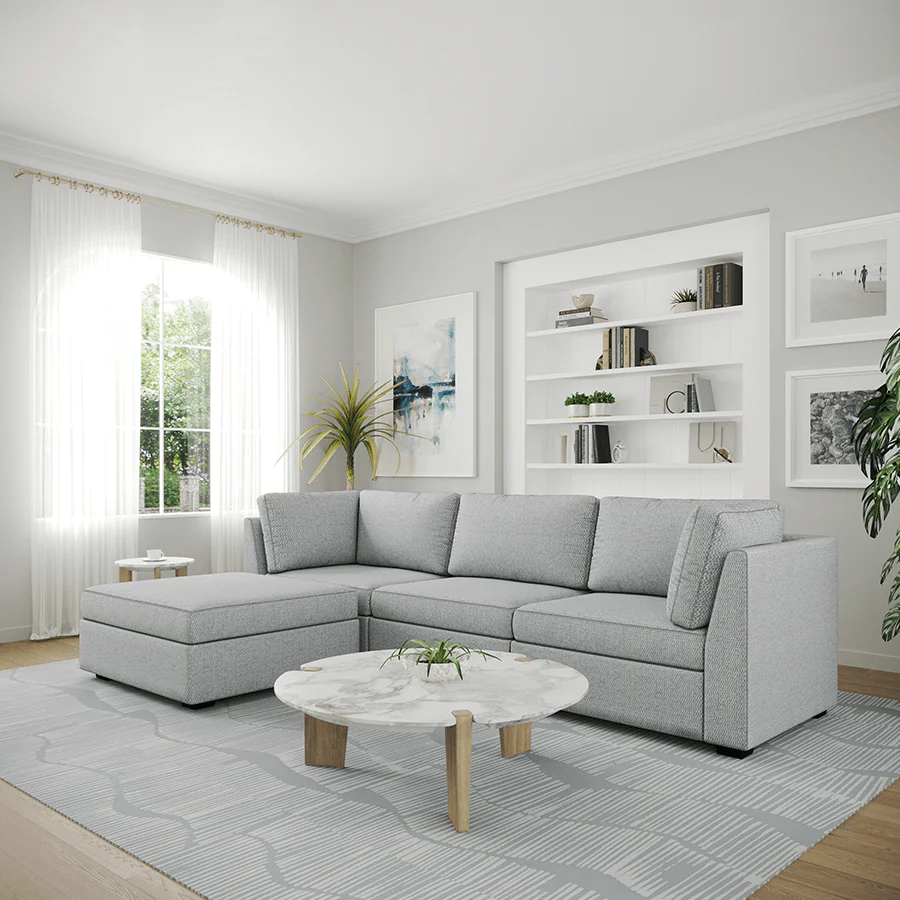 Ava 3 Seater Modular Sofa with Ottoman - Image 16