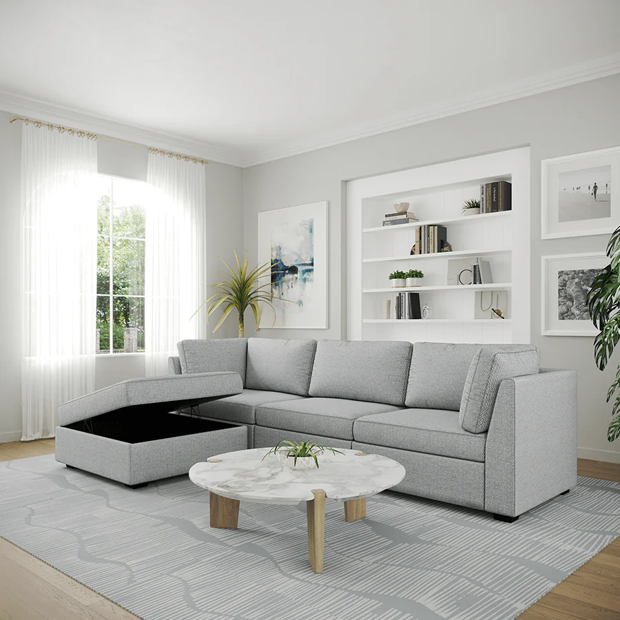 Ava 3 Seater Modular Sofa with Ottoman - Image 17
