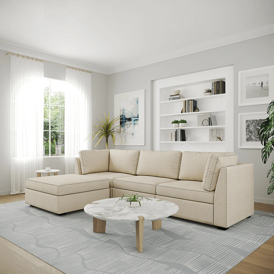 Ava 3 Seater Modular Sofa with Ottoman - Image 18