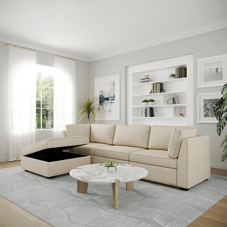 Ava 3 Seater Modular Sofa with Ottoman - Image 19