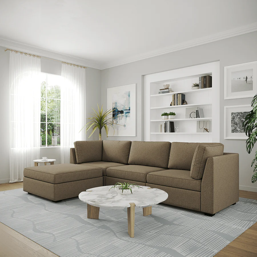 Ava 3 Seater Modular Sofa with Ottoman - Image 21
