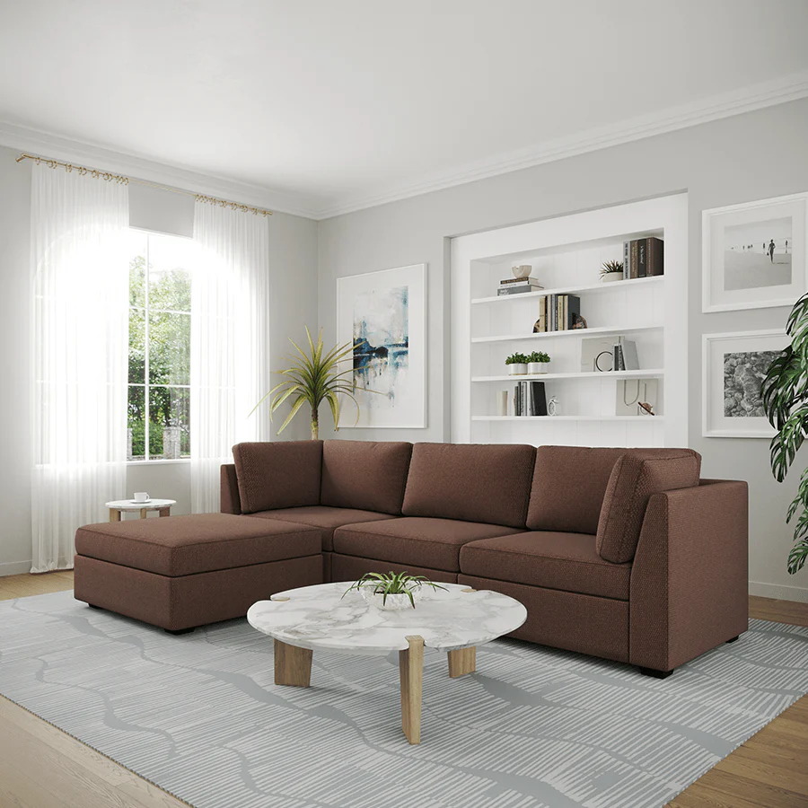 Ava 3 Seater Modular Sofa with Ottoman - Image 24