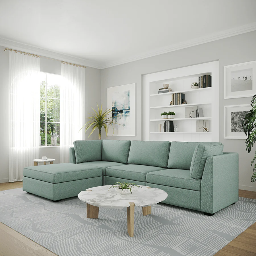 Ava 3 Seater Modular Sofa with Ottoman - Image 27