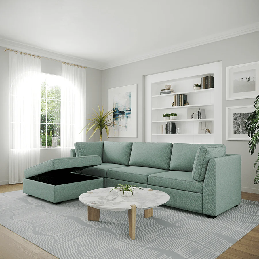 Ava 3 Seater Modular Sofa with Ottoman - Image 28