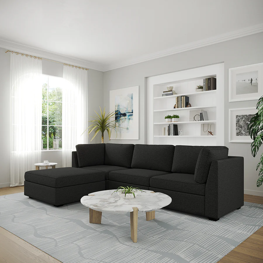 Ava 3 Seater Modular Sofa with Ottoman - Image 33