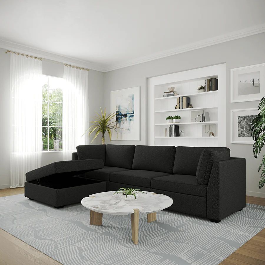 Ava 3 Seater Modular Sofa with Ottoman - Image 34
