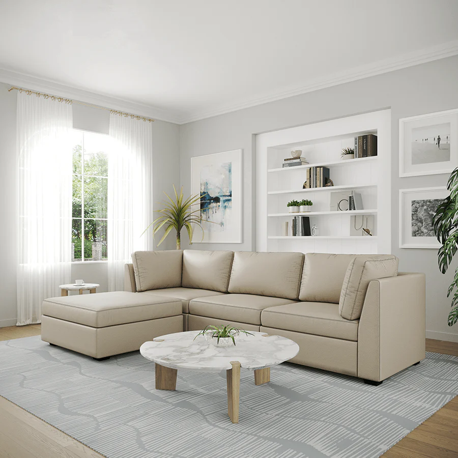 Ava 3 Seater Modular Sofa with Ottoman - Image 36