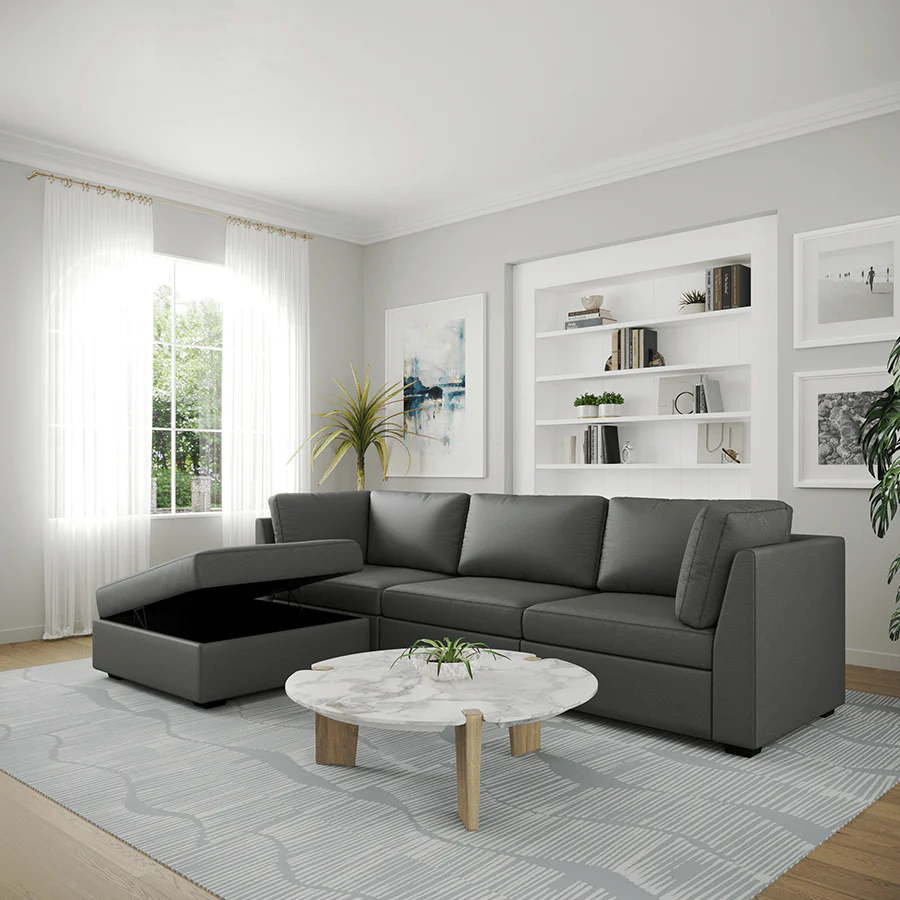 Ava 3 Seater Modular Sofa with Ottoman - Image 40
