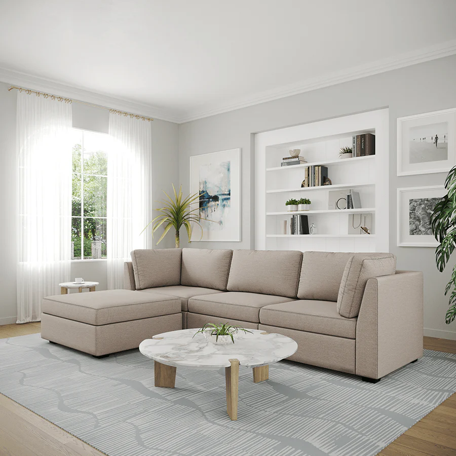 Ava 3 Seater Modular Sofa with Ottoman - Image 7