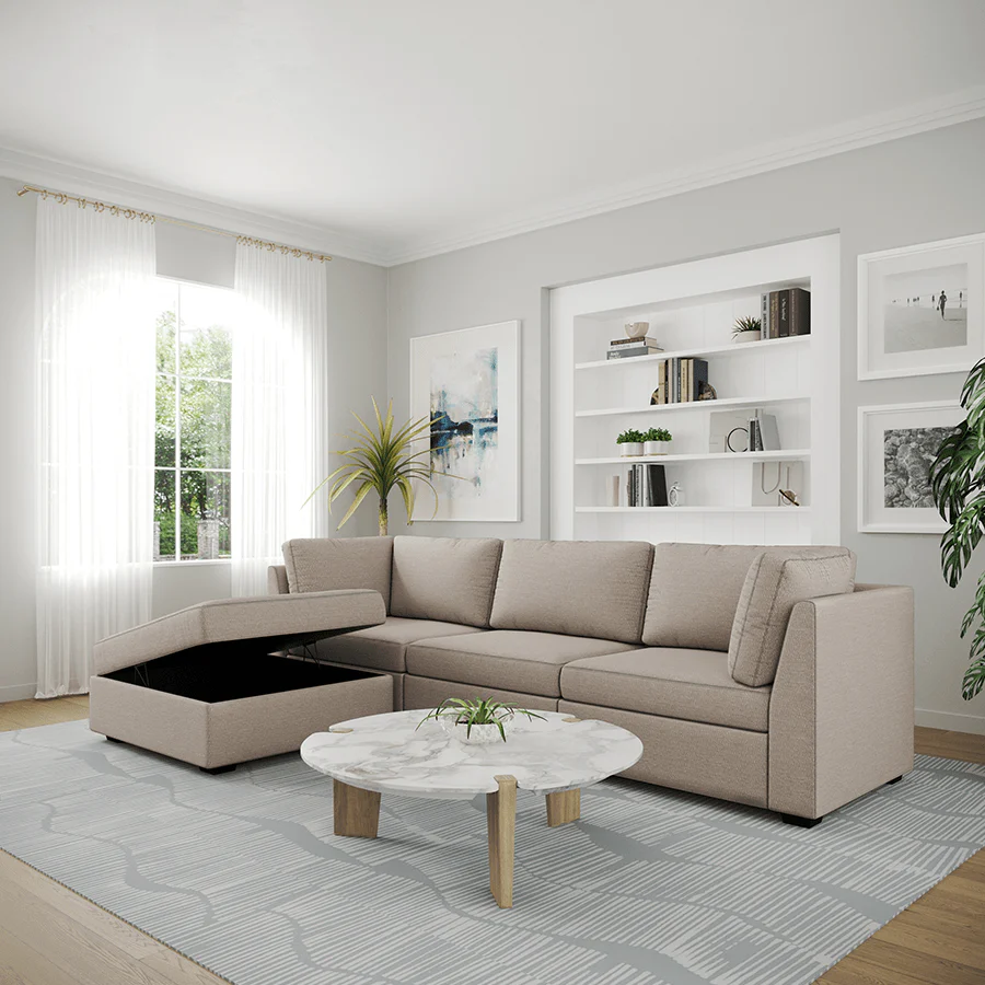 Ava 3 Seater Modular Sofa with Ottoman - Image 8