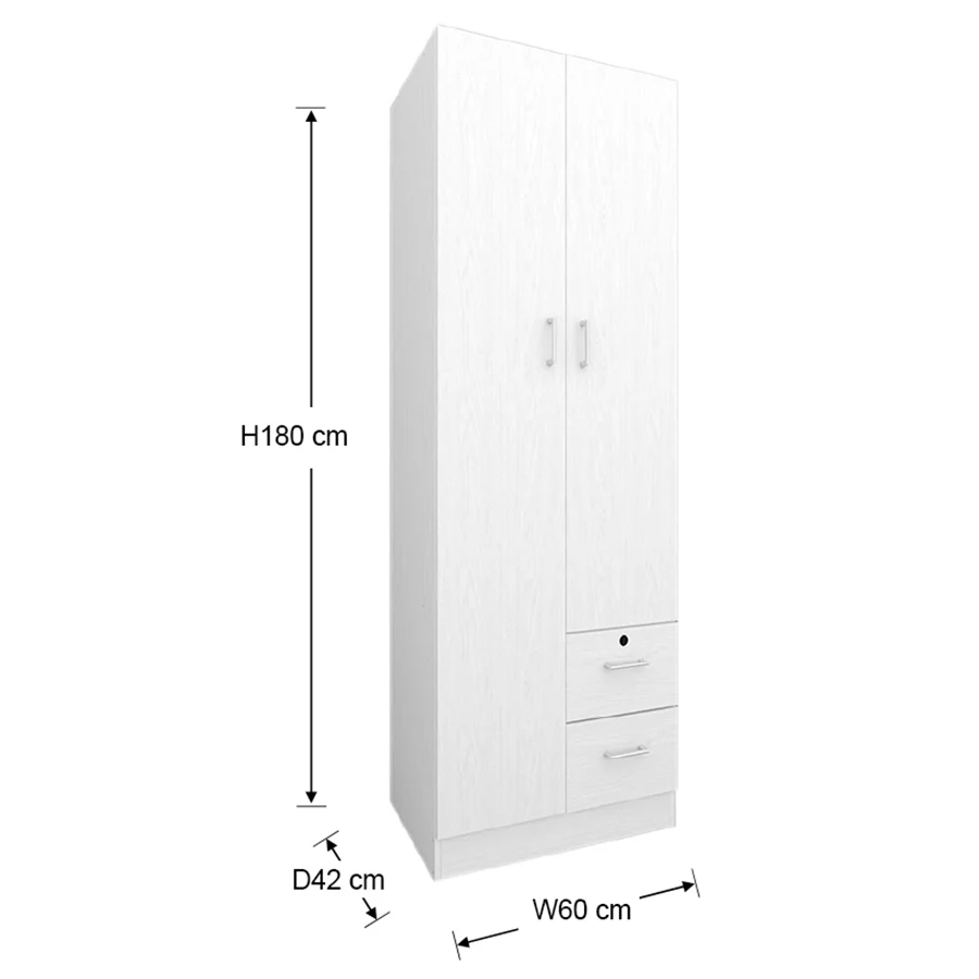 Averie 2 Door with 2 Shelves 2 Drawer Wardrobe - Image 13