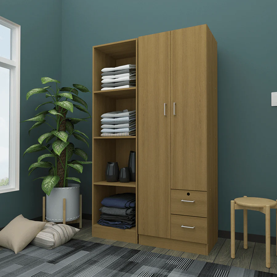 Averie 2 Door with 2 Shelves 2 Drawer Wardrobe - Image 15