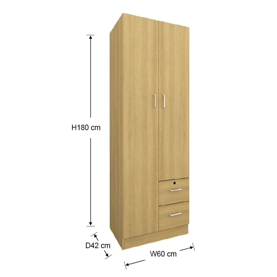 Averie 2 Door with 2 Shelves 2 Drawer Wardrobe - Image 26