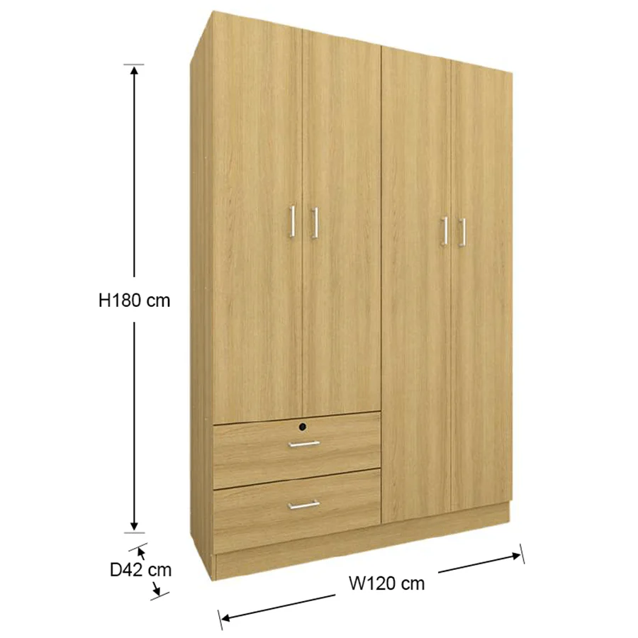 Averie 4 Door with 2 Drawer Wardrobe - Image 26