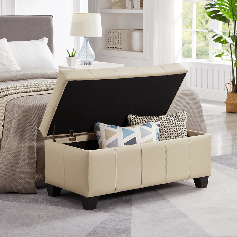 Averill Storage Bench - Faux Leather - Image 4