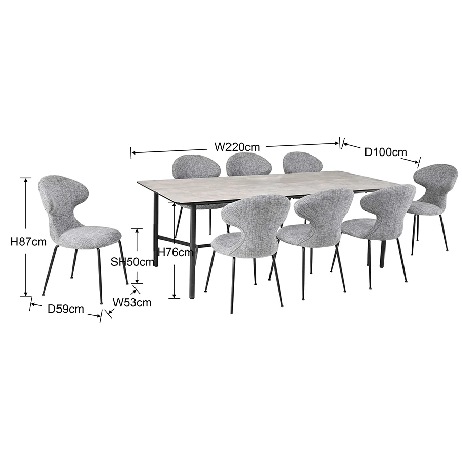 Baltimore 8 Seater Dining Set - Image 20