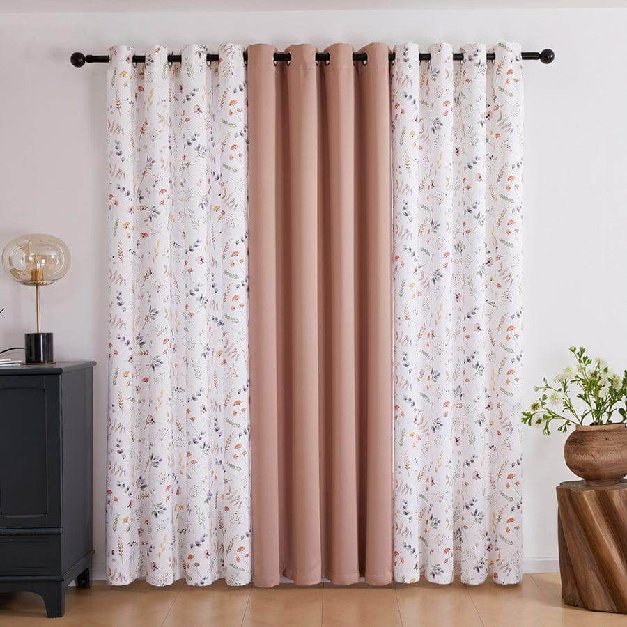 Barthel Plain & Print Set Of 3 Curtains - Image 2