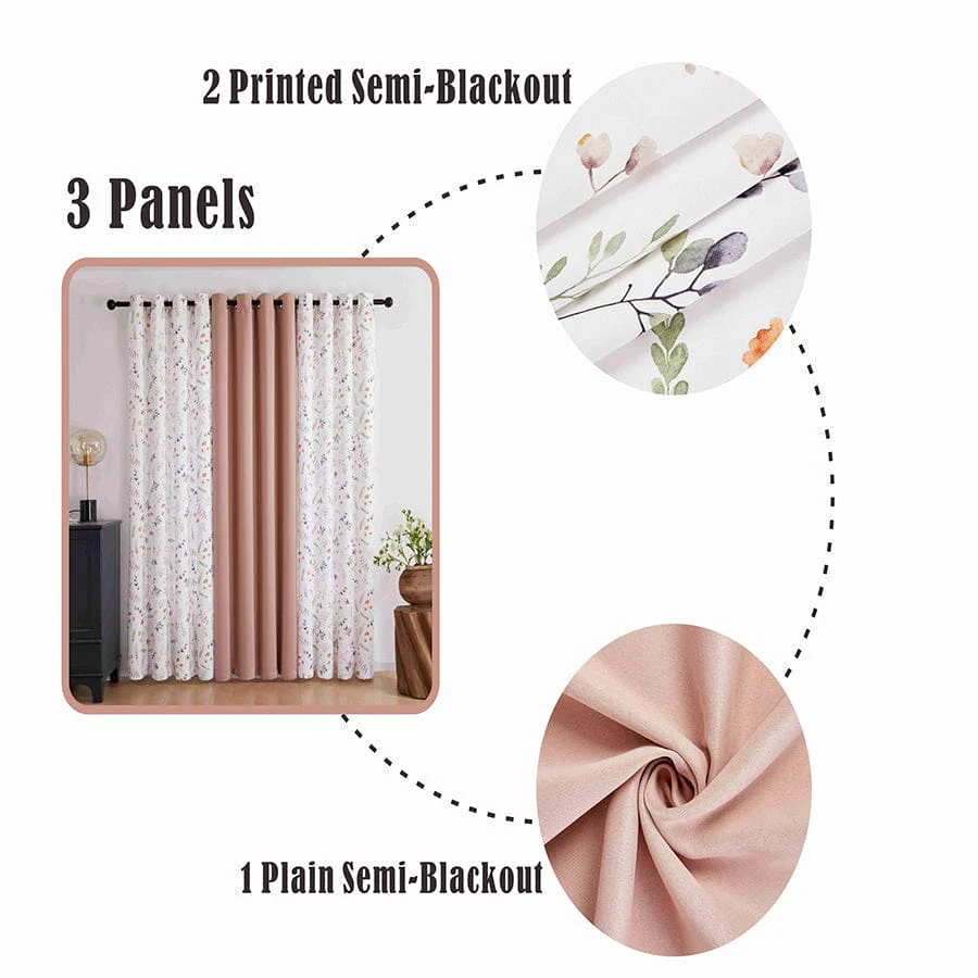 Barthel Plain & Print Set Of 3 Curtains - Image 5